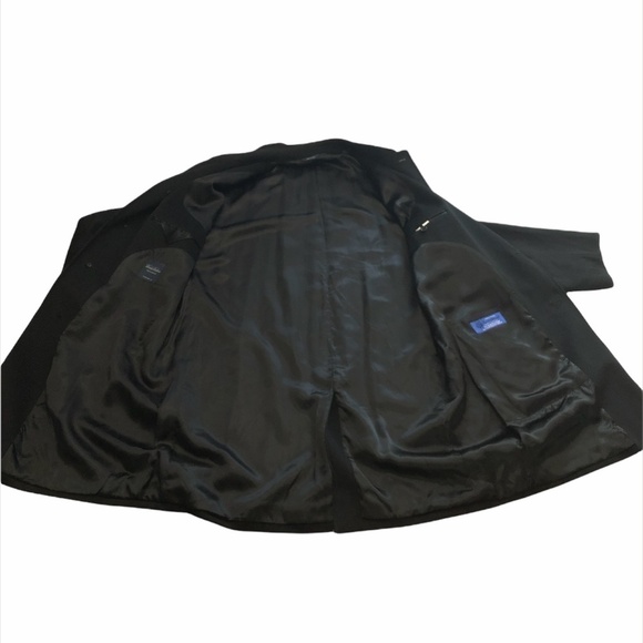 LORO PIANA BROOKS BROTHERS Long Overcoat Men's 48L Black 100% Wool Storm System - Picture 8 of 13